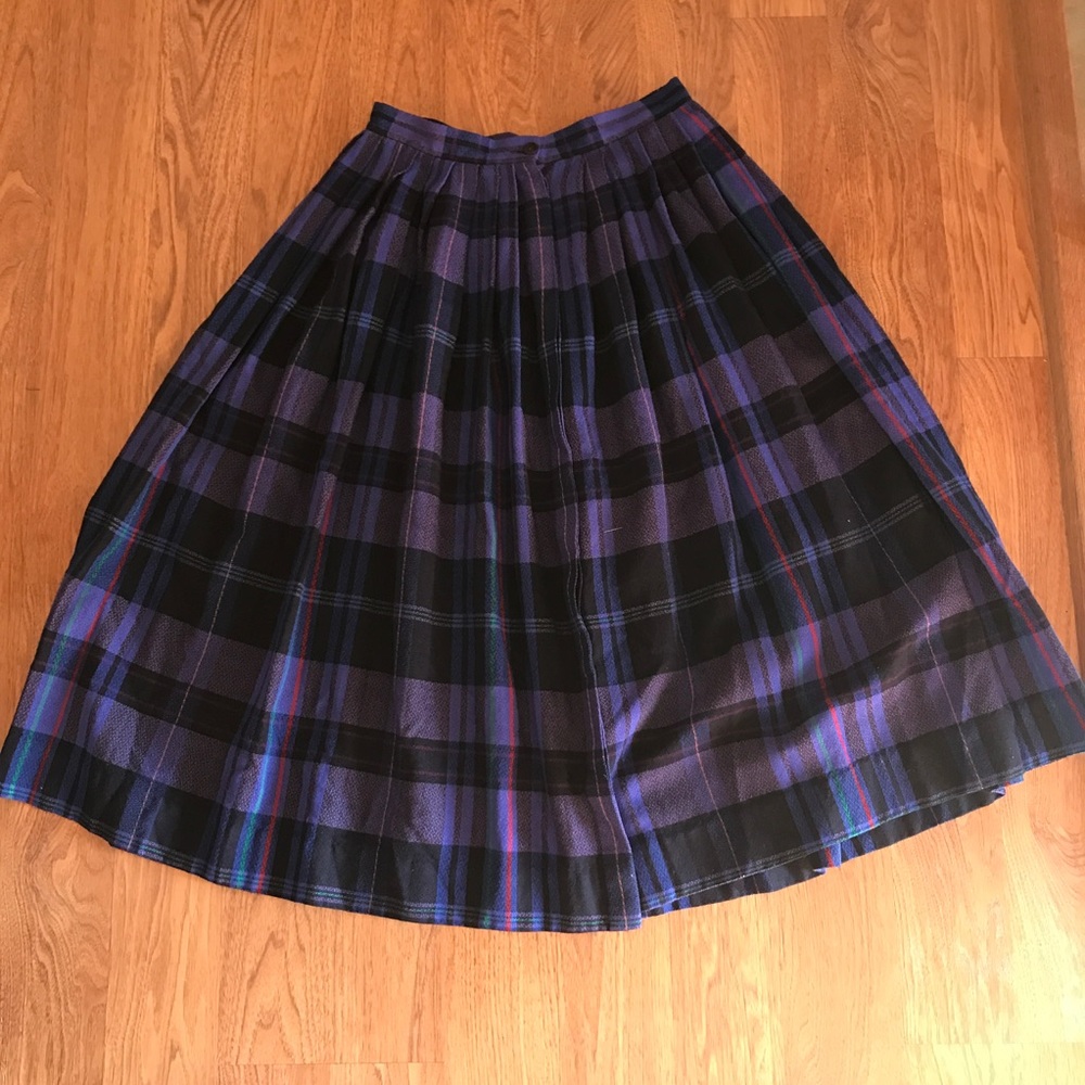 Vintage Purple Plaid Skirt